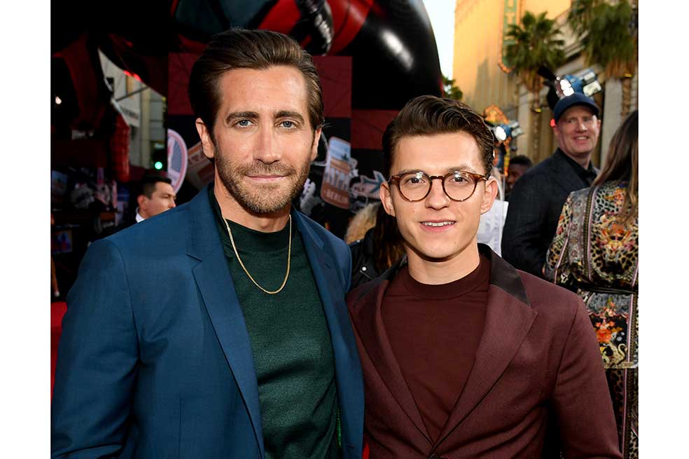 Los actores Jake Gyllenhaal y Tom Holland, quienes interpretan a Mysterio y Spider-Man, respectivamente.AFP