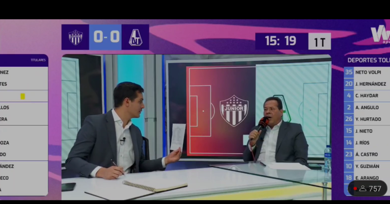 Javier Fernández se equivocó y narró gol del DIM en partido de Júnior y Tolima