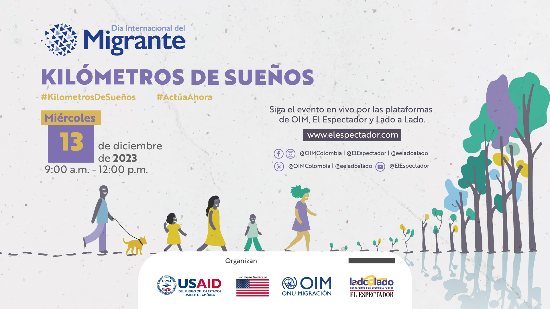 Evento de conmemoración Día Internacional del Migrante, Kilómetros de Sueños