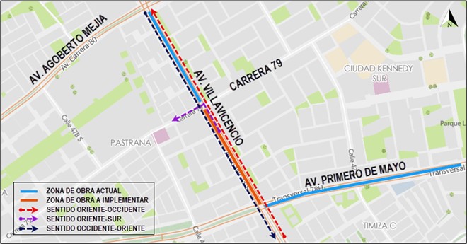 Desvíos Av. Villavicencio para el transporte público y de carga.