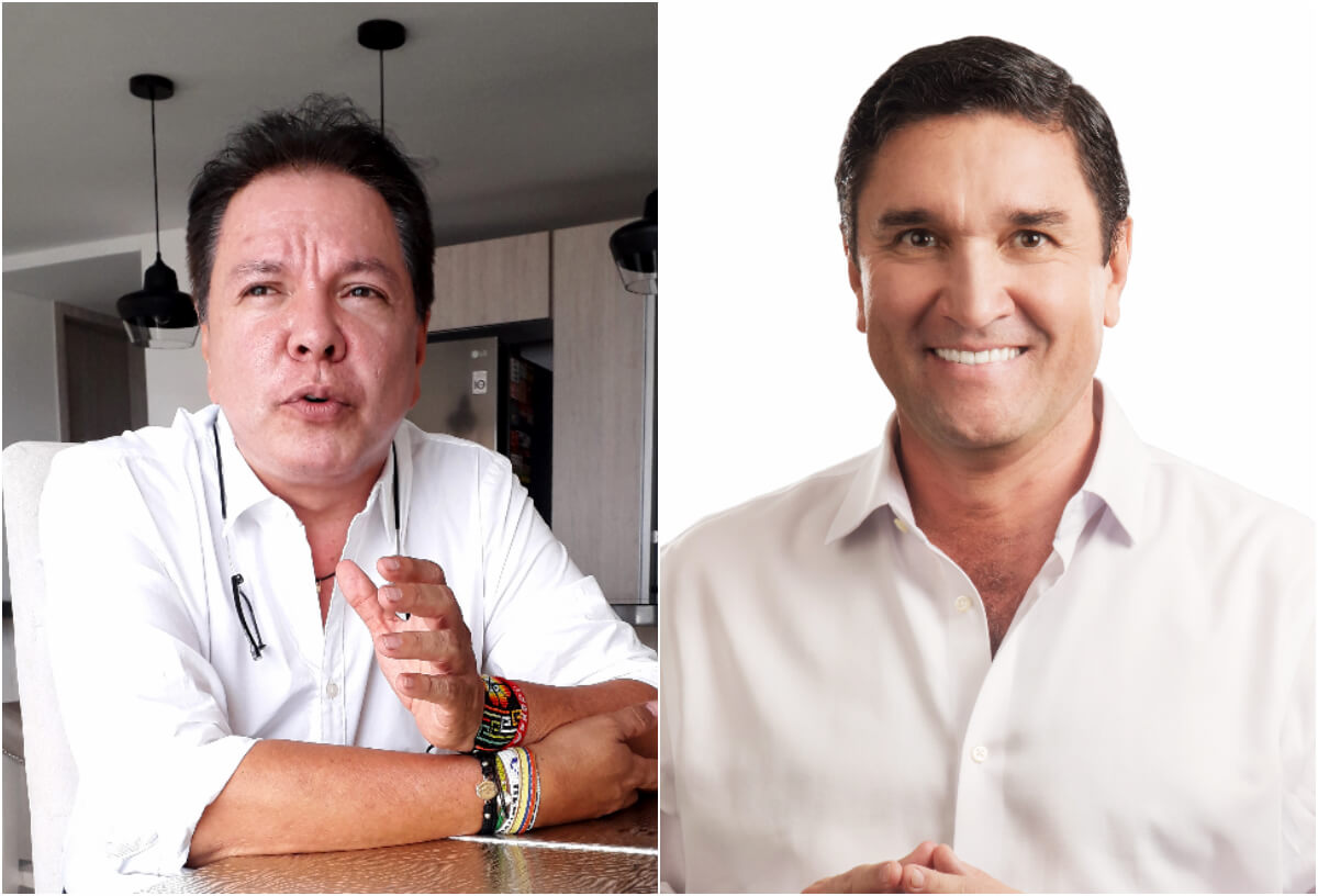 Ángela Hernández, candidata a la Gobernación de Santander, y Jaime Andrés Beltrán, candidato a la Alcaldía de Bucaramanga.