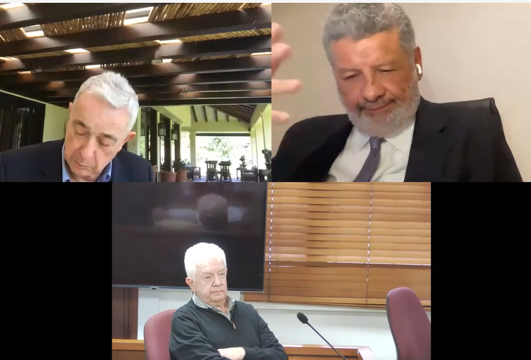 Mario Uribe Escobar, primo del expresidente Álvaro Uribe Vélez, durante interrogatorio.
