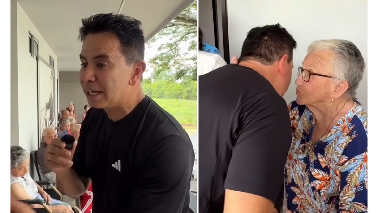 Jhonny Rivera conmueve al cantarle a abuelitos que refugió en su finca: “Qué belleza”. Video