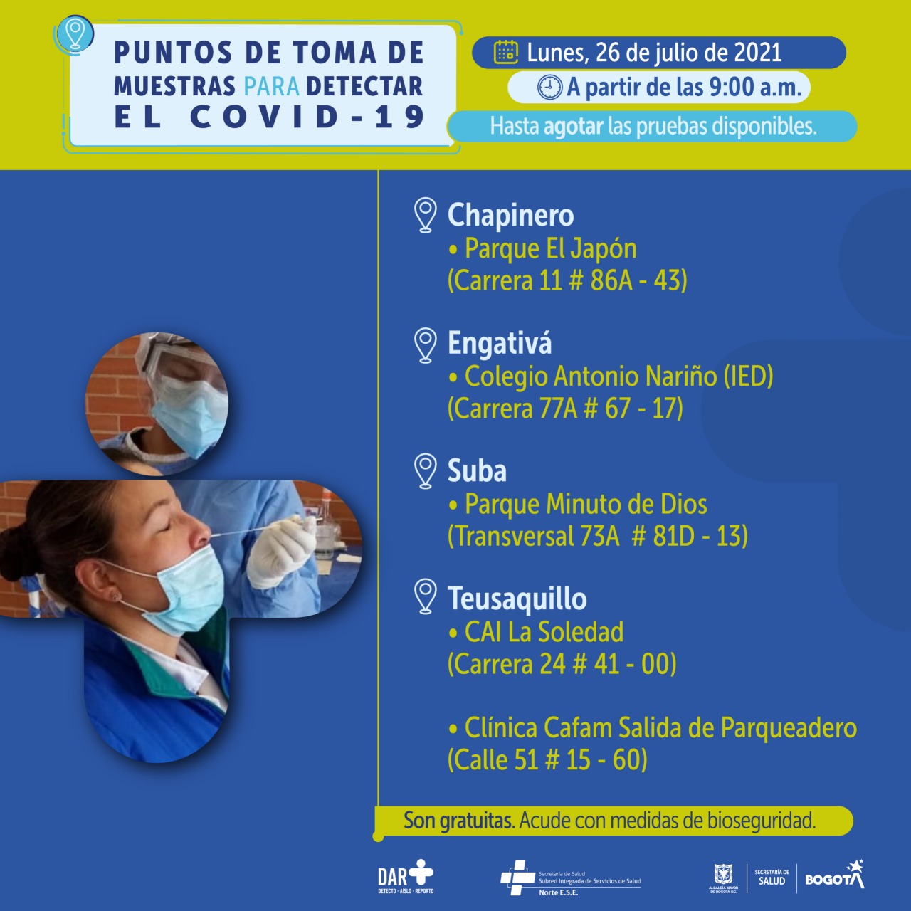 Pruebas Covid gratuitas