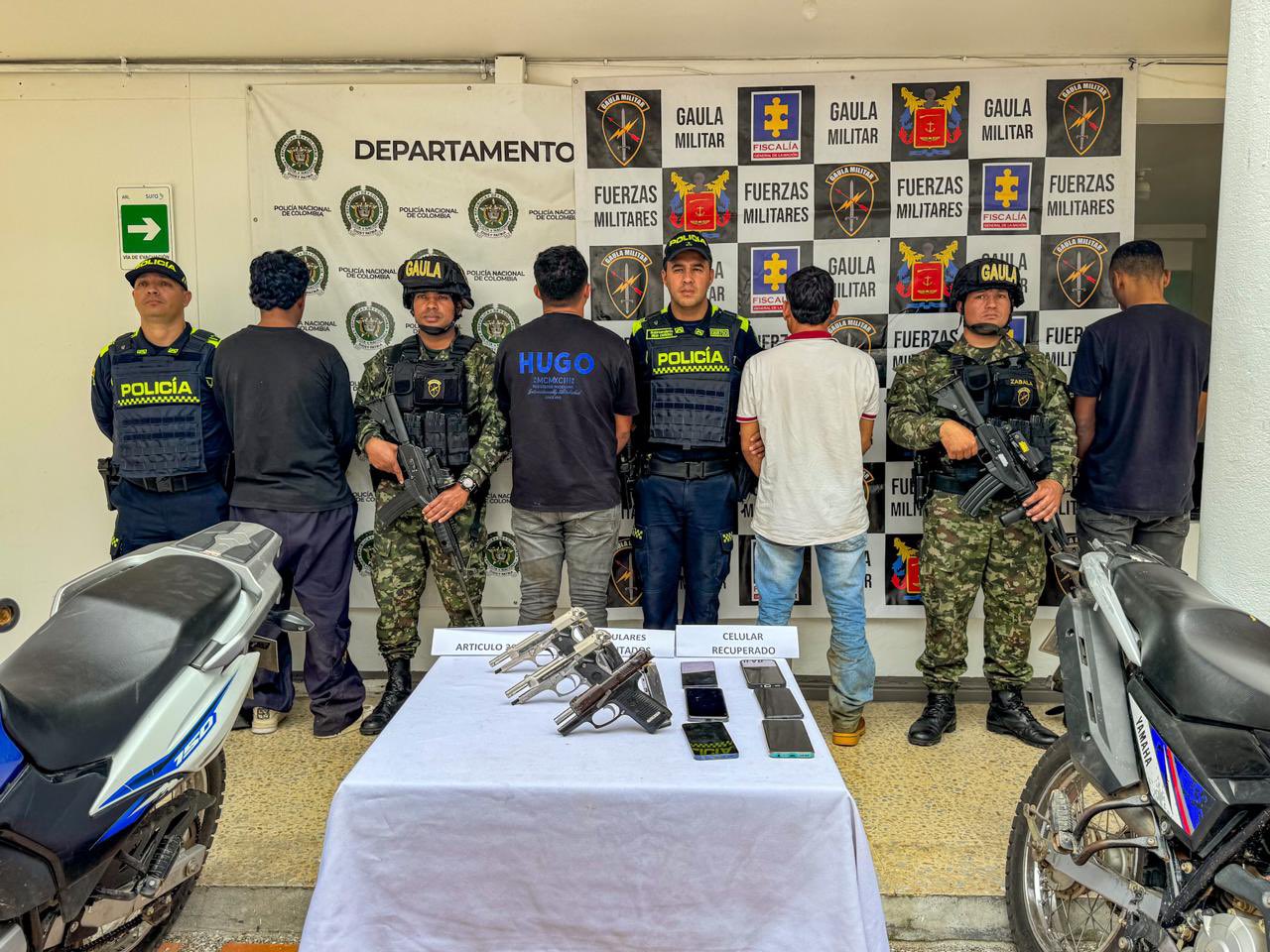 Capturan a cuatro presuntos integrantes del Clan del Golfo en Granada (Antioquia)