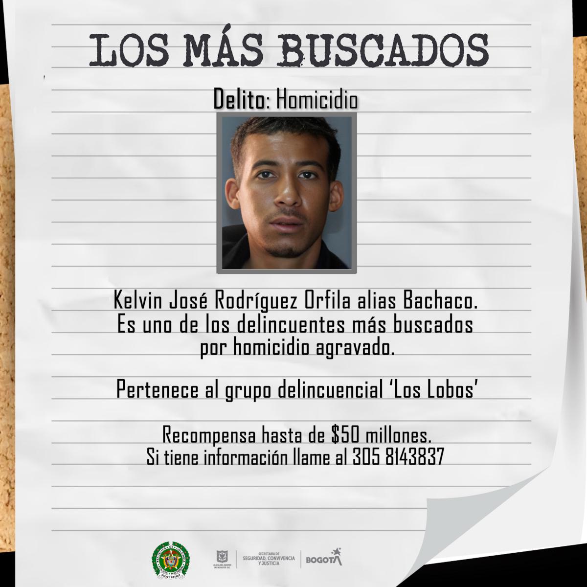 ¿Lo ha visto? Autoridades buscan al homicida más peligroso de Bogotá