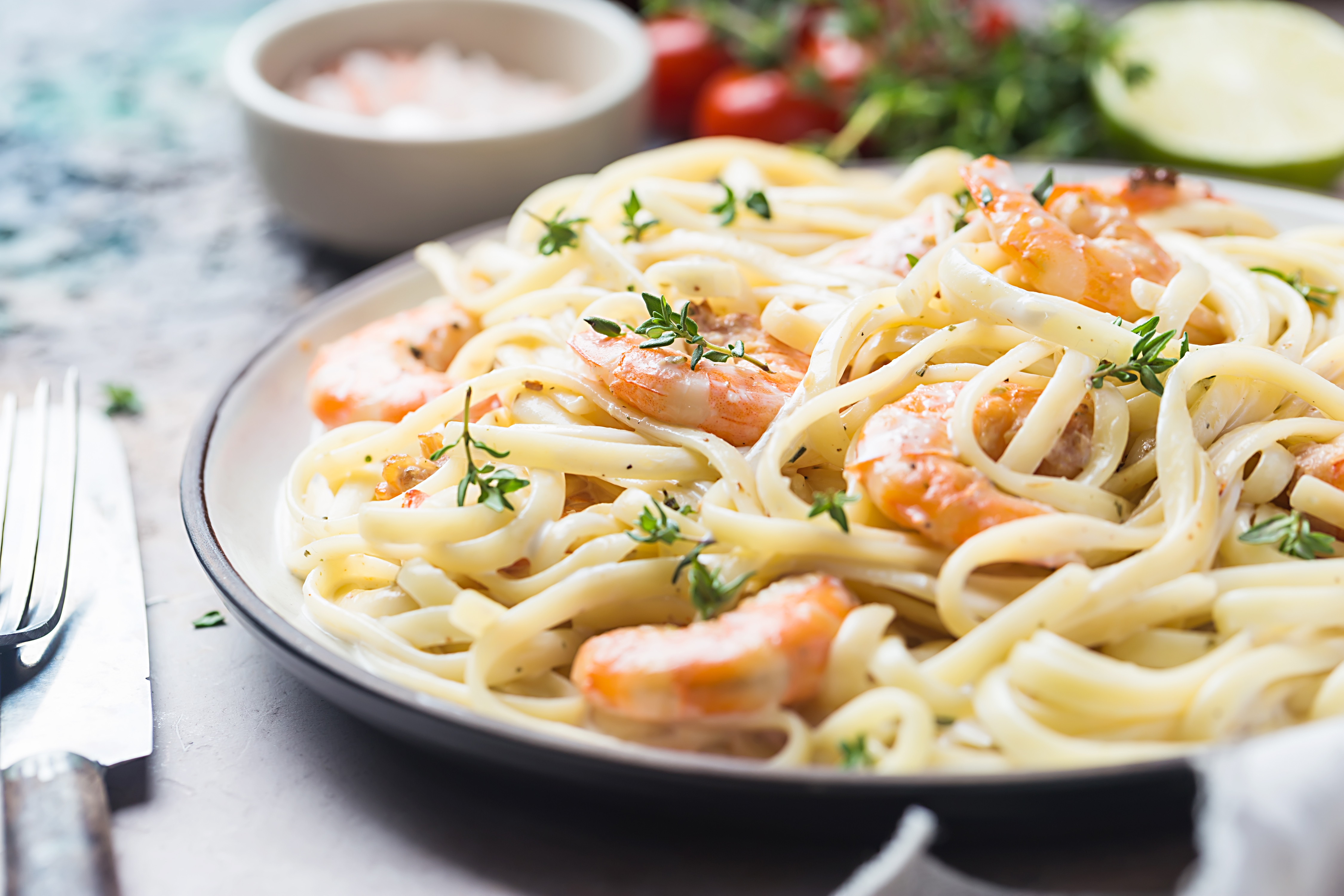 Pasta con camarones