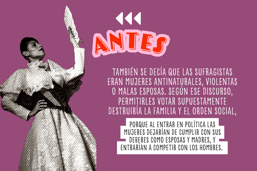 Discursos que cuestionan el sufragio femenino en Estados Unidos.