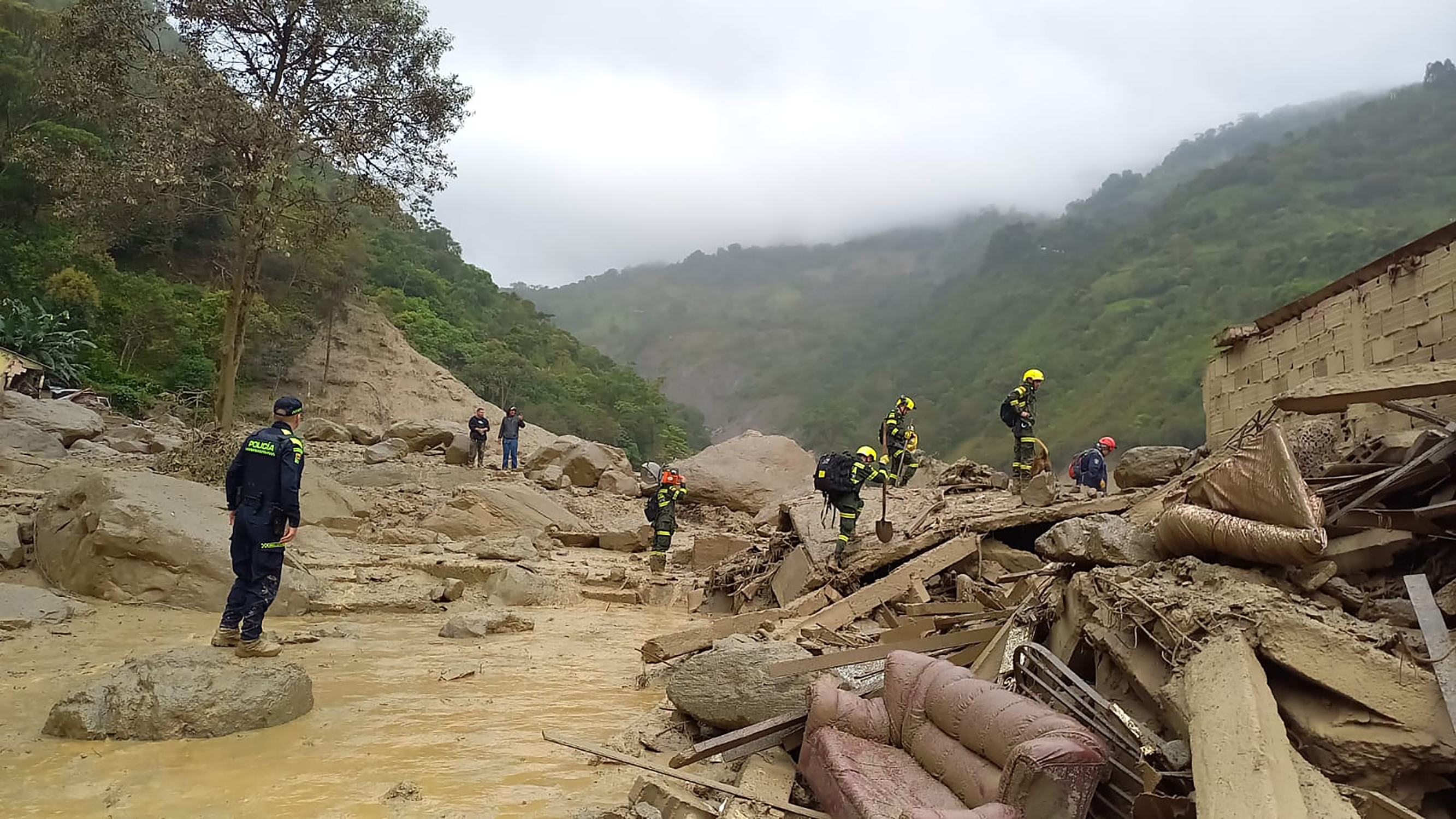 Así fue la avalancha en la vereda El Naranjal, en Quetame