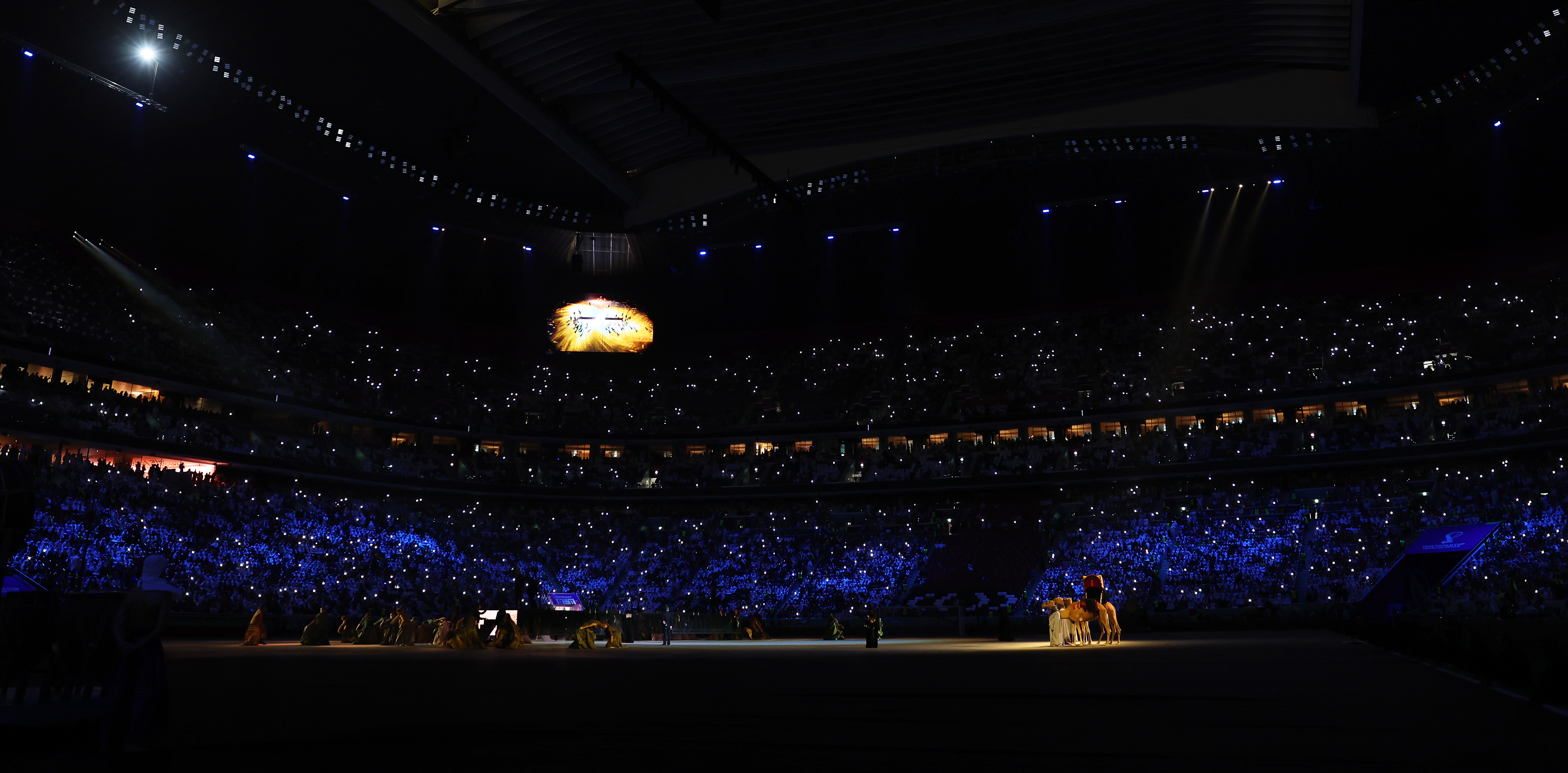 Al Khor (Qatar), 20/11/2022.- General view of the Opening Ceremony prior to the FIFA World Cup 2022 group A Opening Match between Qatar and Ecuador at Al Bayt Stadium in Al Khor, Qatar, 20 November 2022. (Mundial de Fútbol, Catar) EFE/EPA/Tolga Bozoglu