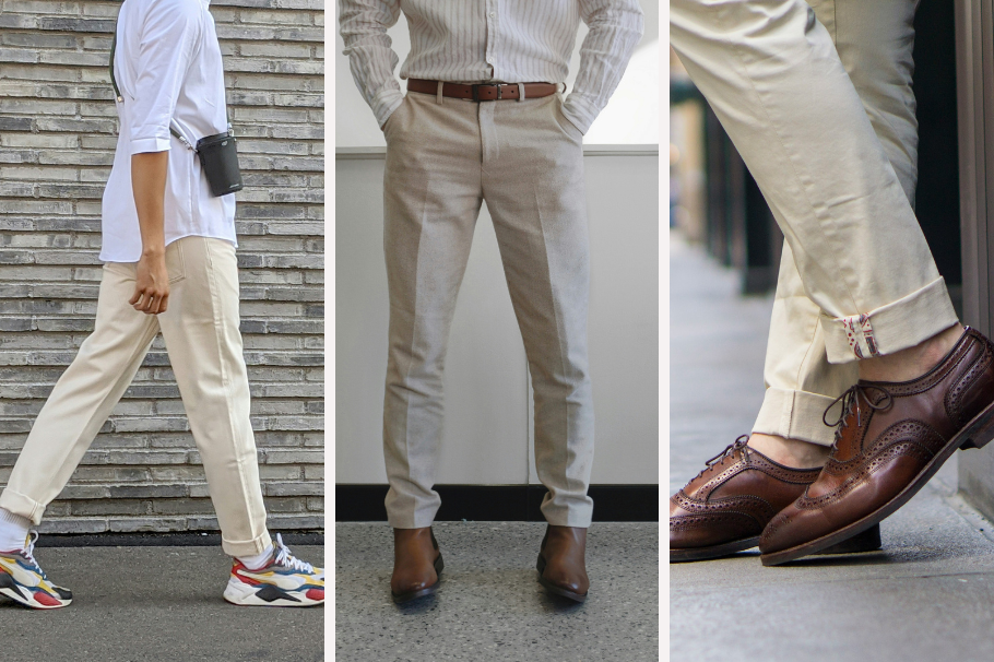 5 ideas para combinar pantalones beige de hombre para la oficina