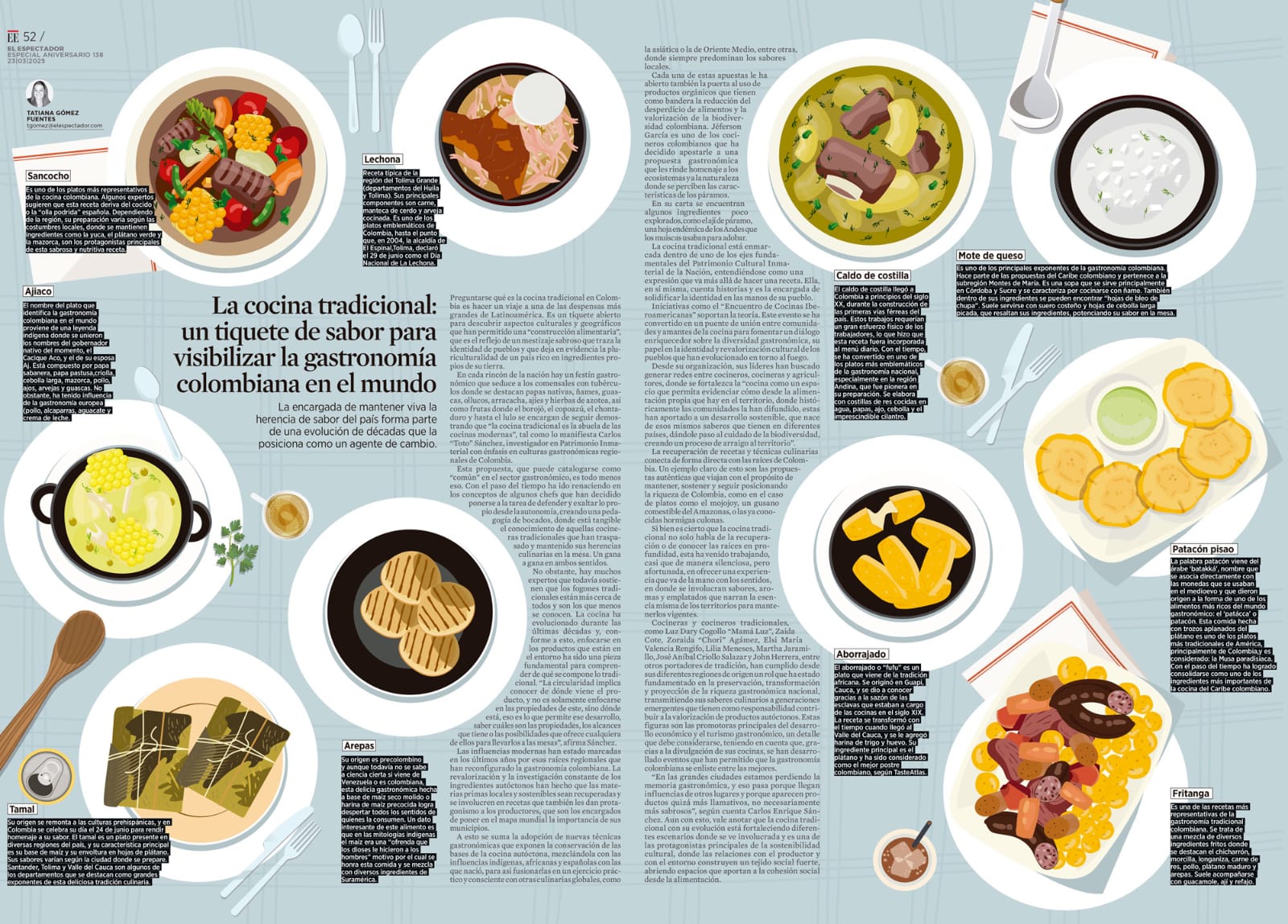 Infografía sobre la gastronomía colombiana.