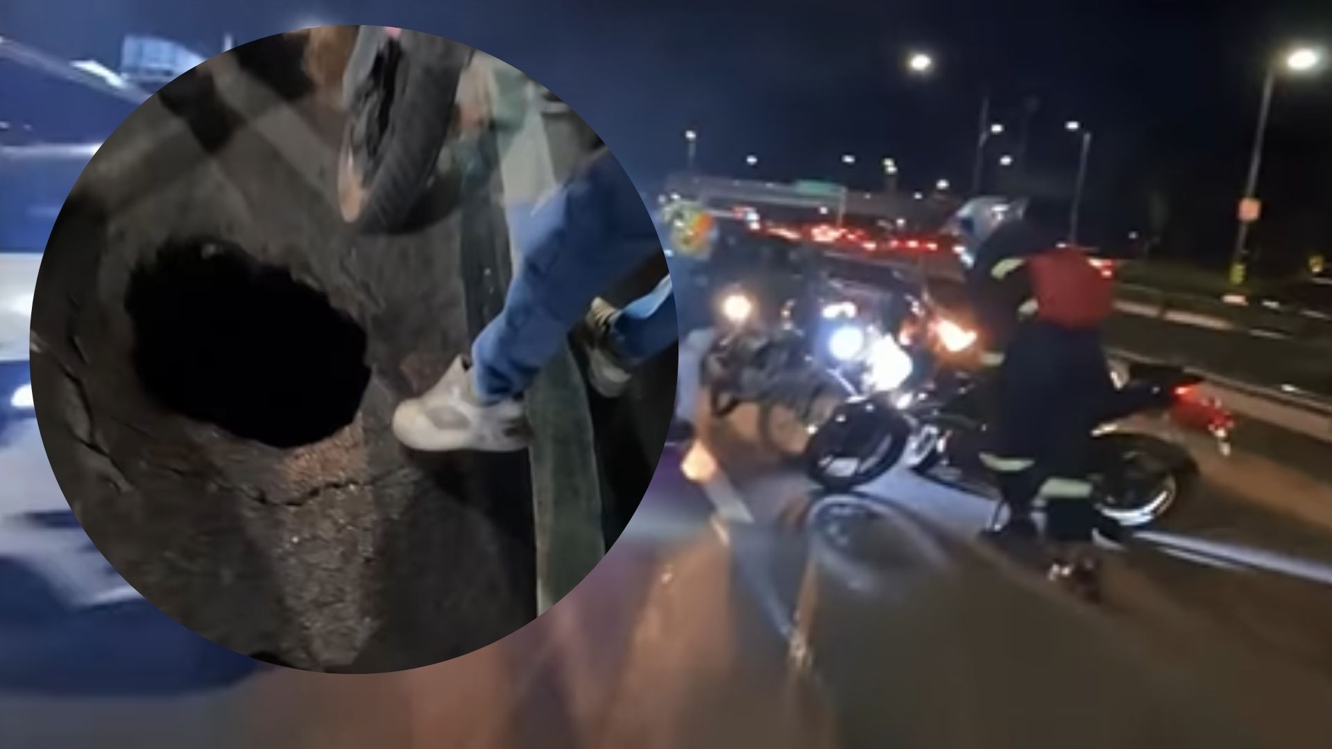 Moto cayó en enorme hueco en plena avenida Boyacá: piden reparar la vía