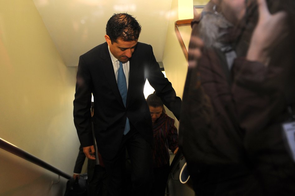 Francisco Uribe, mientras llegaba al juzgado donde se realizó la audiencia. / Cristian Garavito.