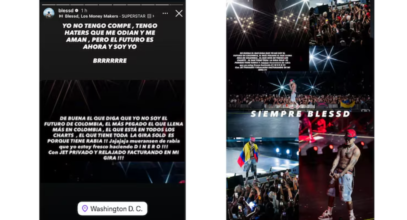 ¿Indirecta? El mensaje de Blessd tras show de Karol G con Ryan Castro y Balvin en Coachella