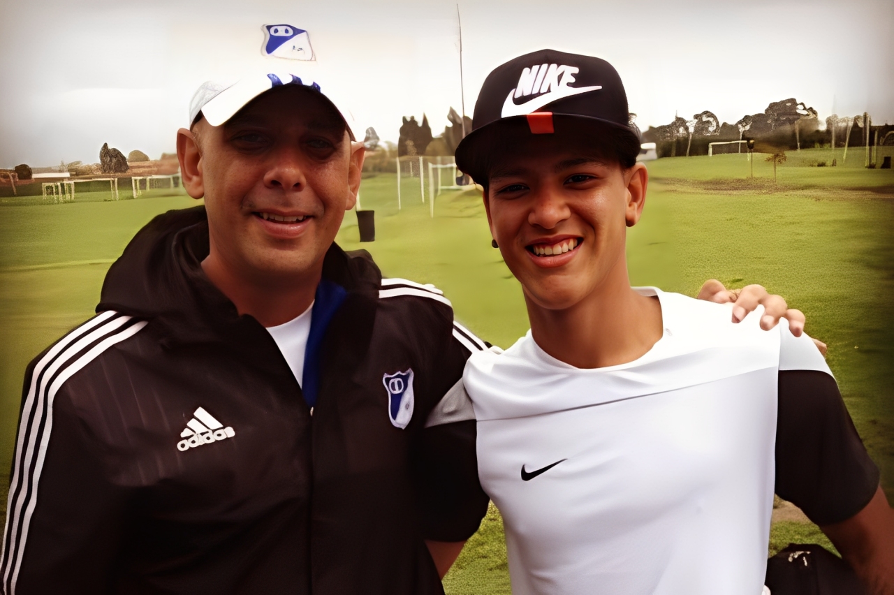 Guillermo Villarreal junto a Jorge Carrascal durante su etapa en Millonarios.