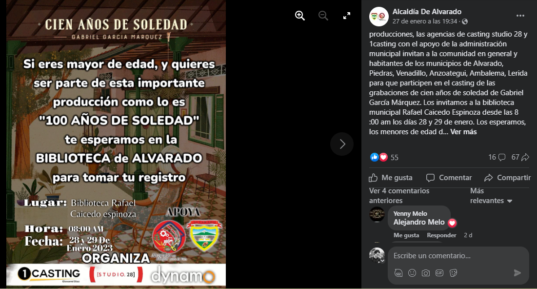Publicación Alcaldía de Alvarado