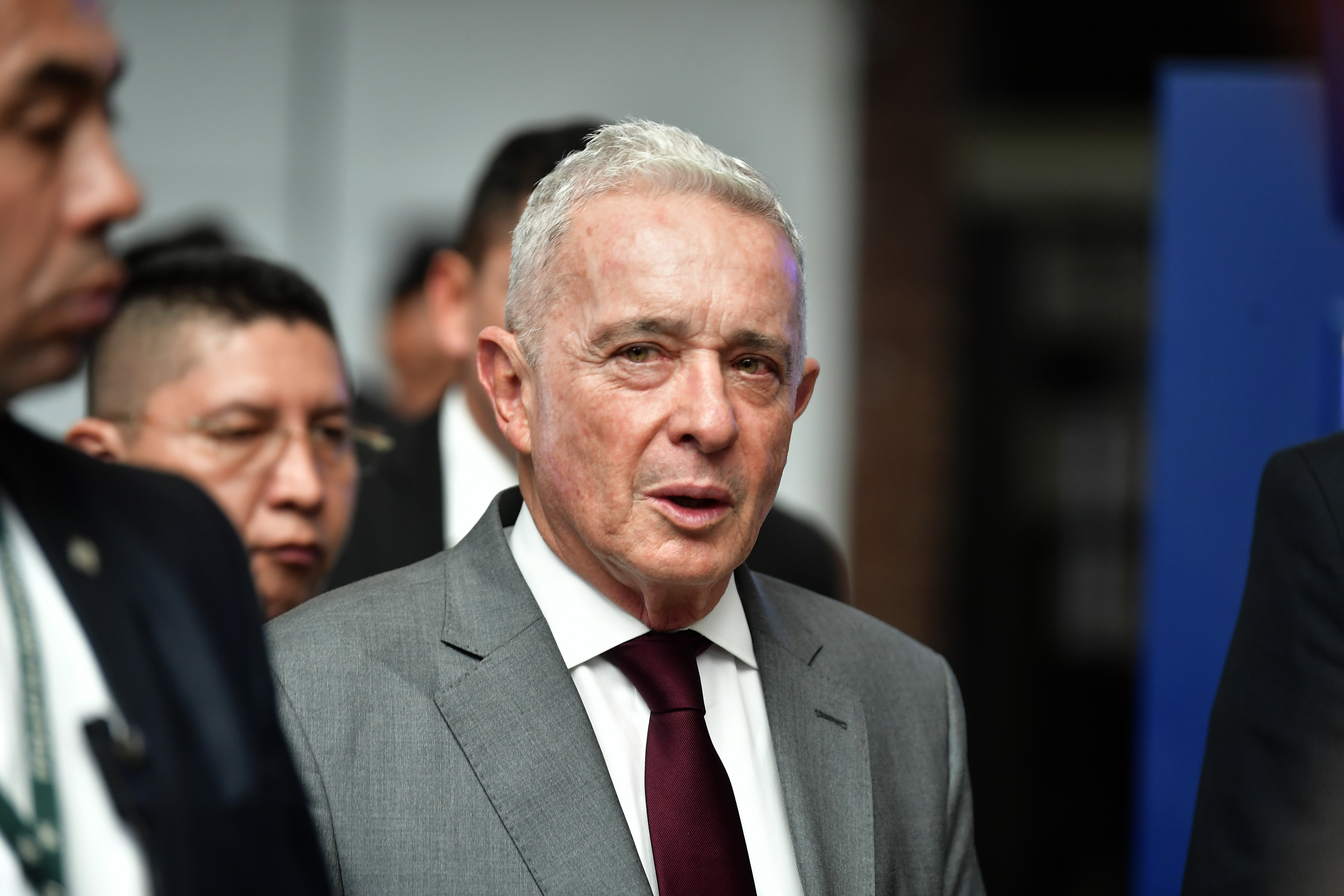 Expresidente de Colombia, a su salida del juicio oral que se adelanta en los Juzgados de Paloquemao