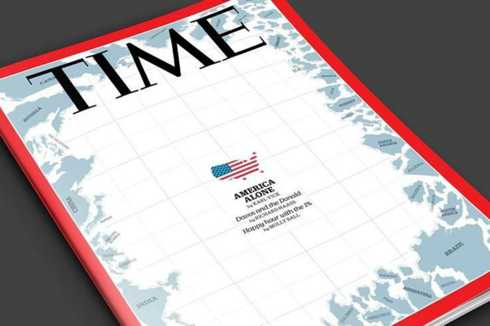 La portada de la revista ‘TIME’ muestra a un Estados Unidos aislado