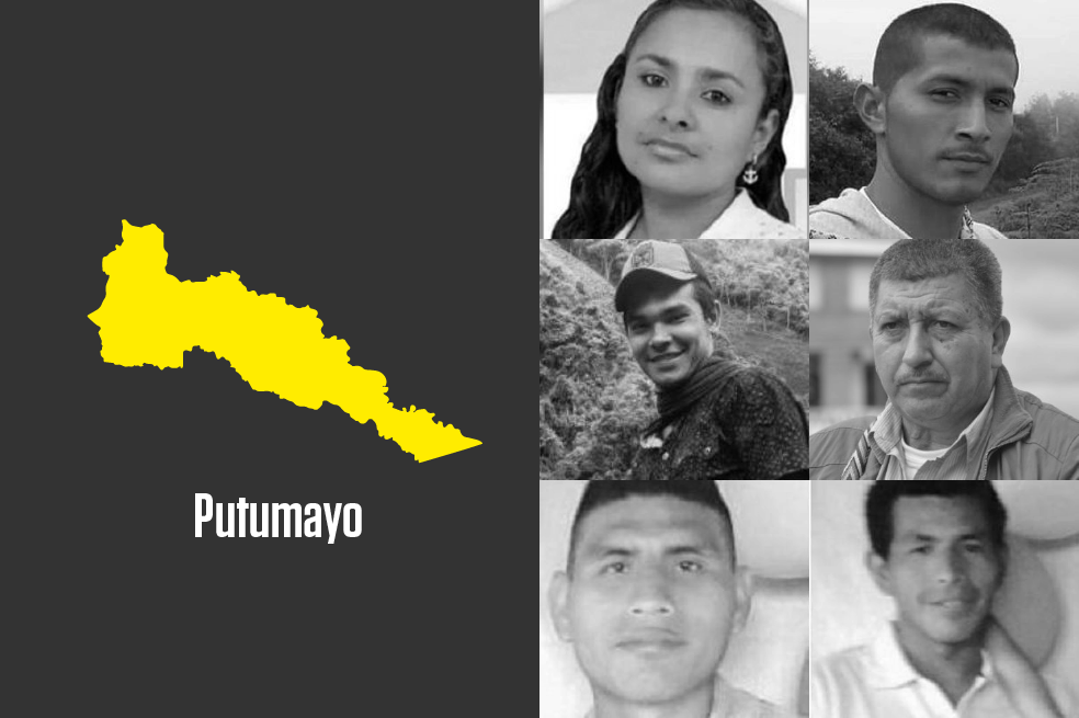 De arriba abajo: Gloria Isabel Ocampo, Yordan Tovar, Biron Rueda Ruiz, Marco Rivadeneira, Luis Alberto Parra y Jader Alberto Parra.