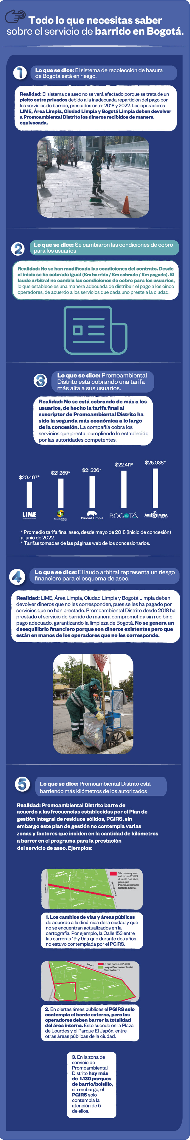 Servicio de barrido en Bogotá.