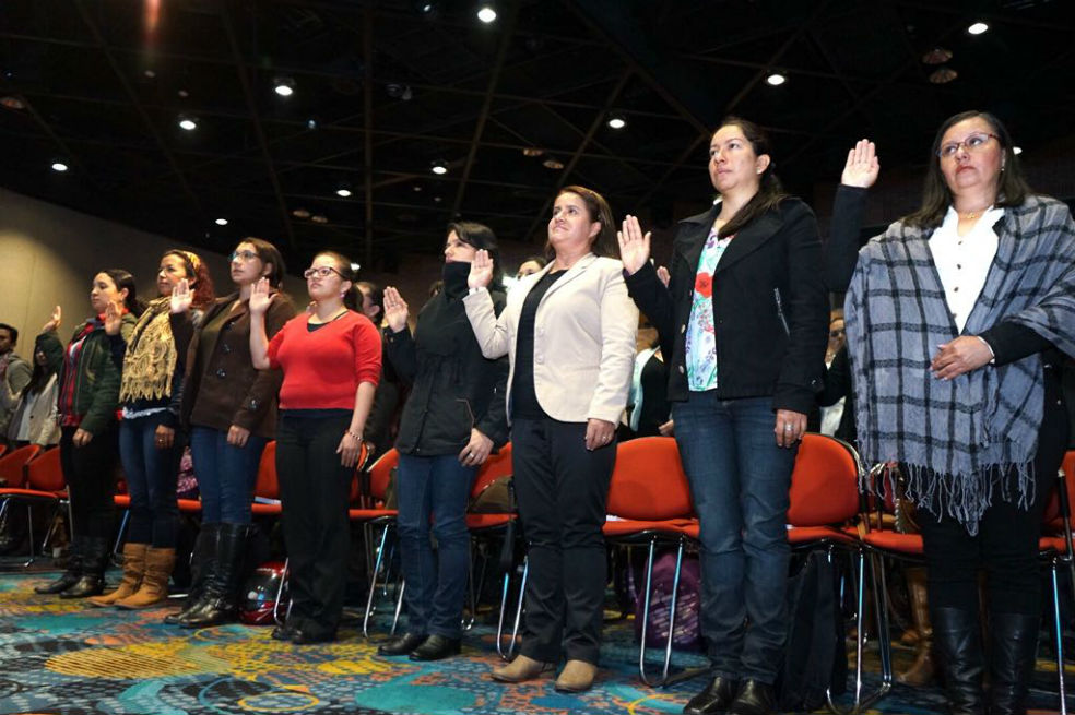 En un acto protocolario, realizado en la sala Brahms del Centro de Convenciones de Compensar, los docentes asumieron su cargo. /Secretaría de Educación