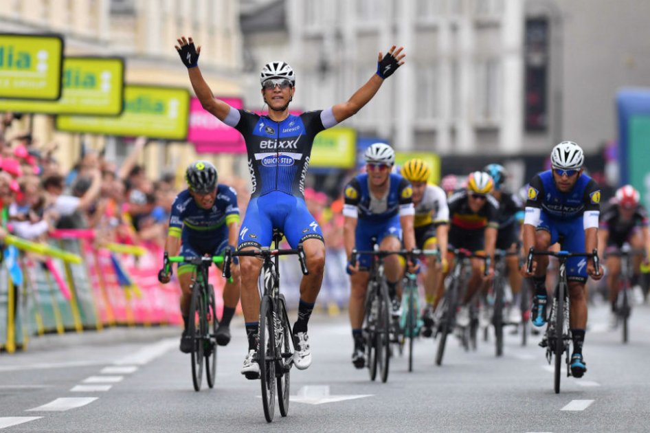 Fernando Gaviria llega segundo en la primera etapa del Tour de Polonia. Foto: Etixx Quick-Tep