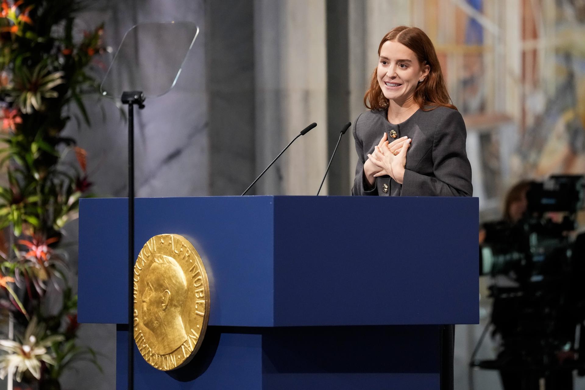 Sin estar presente, María Corina Machado recibió el Nobel de la Paz