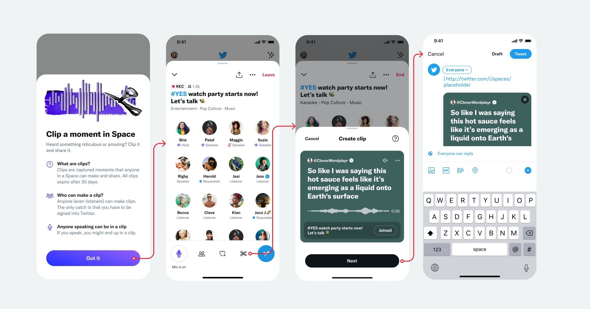 Twitter Spaces ya permite grabar y compartir clips de audio en Android e iOS