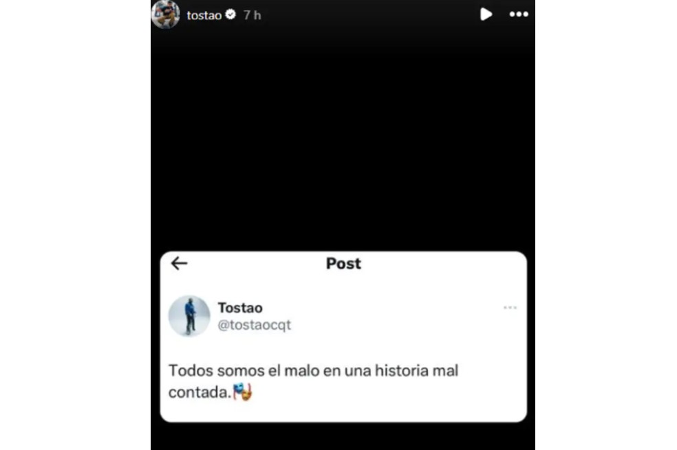 Luego que Goyo afirmara que uno de sus ex le hubiera sido infiel, internautas aseguraron que, supuestamente, se estaba refiriendo a Tostao. Esto habría contestado el artista.