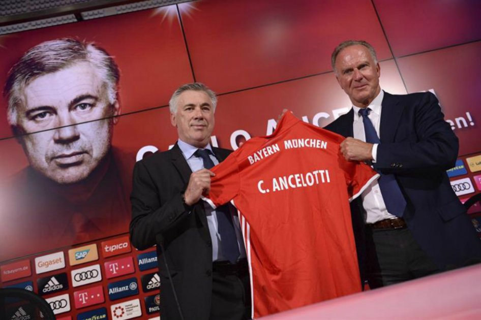 Carlo Ancelotti fue presentado en el Bayern Múnich y ya dirigió su primera práctica