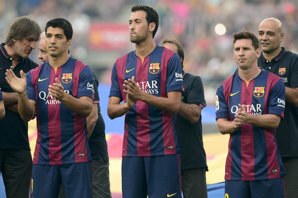 Lionel Messi y Luis Suárez, los más ovacionados en la presentación del Barcelona
