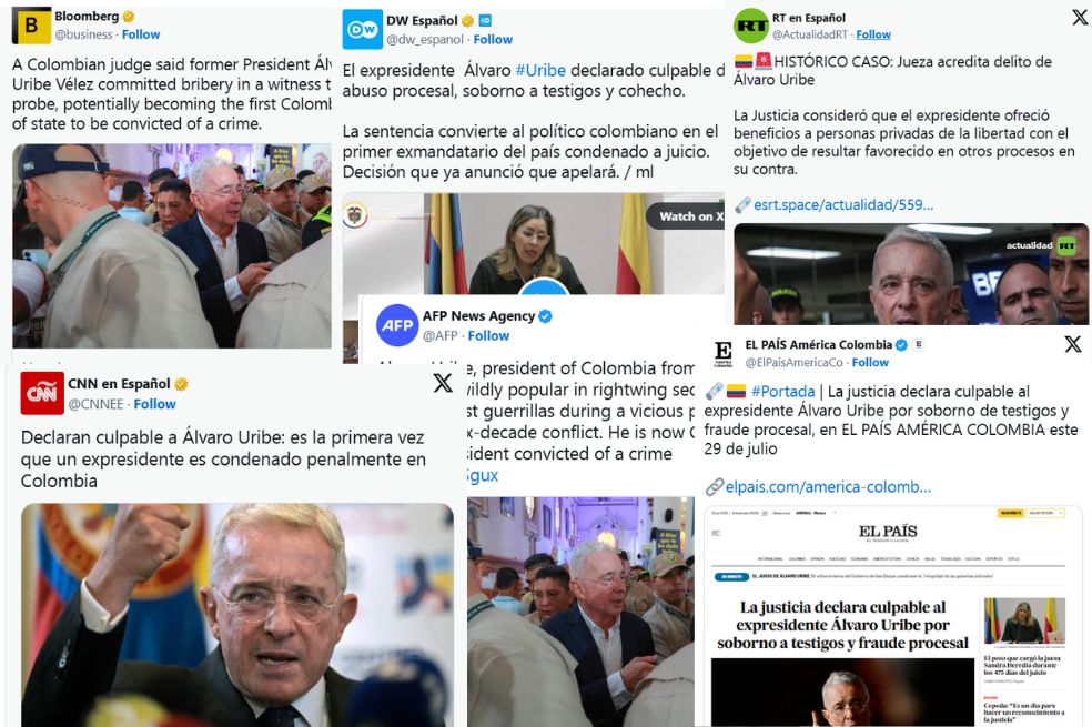 Fallo contra Álvaro Uribe: así cubrió la prensa internacional el “juicio del siglo”