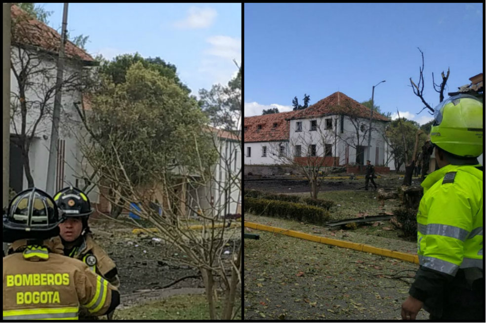 Imágenes del atentado con carro bomba en la Escuela General Santander
