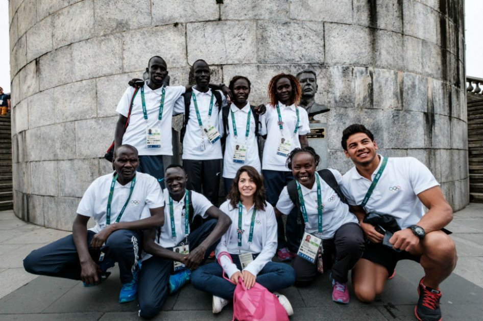 Grupo de refugiados que estarán participando en los Juegos Olímpicos de Río 2016. Foto: AFP
