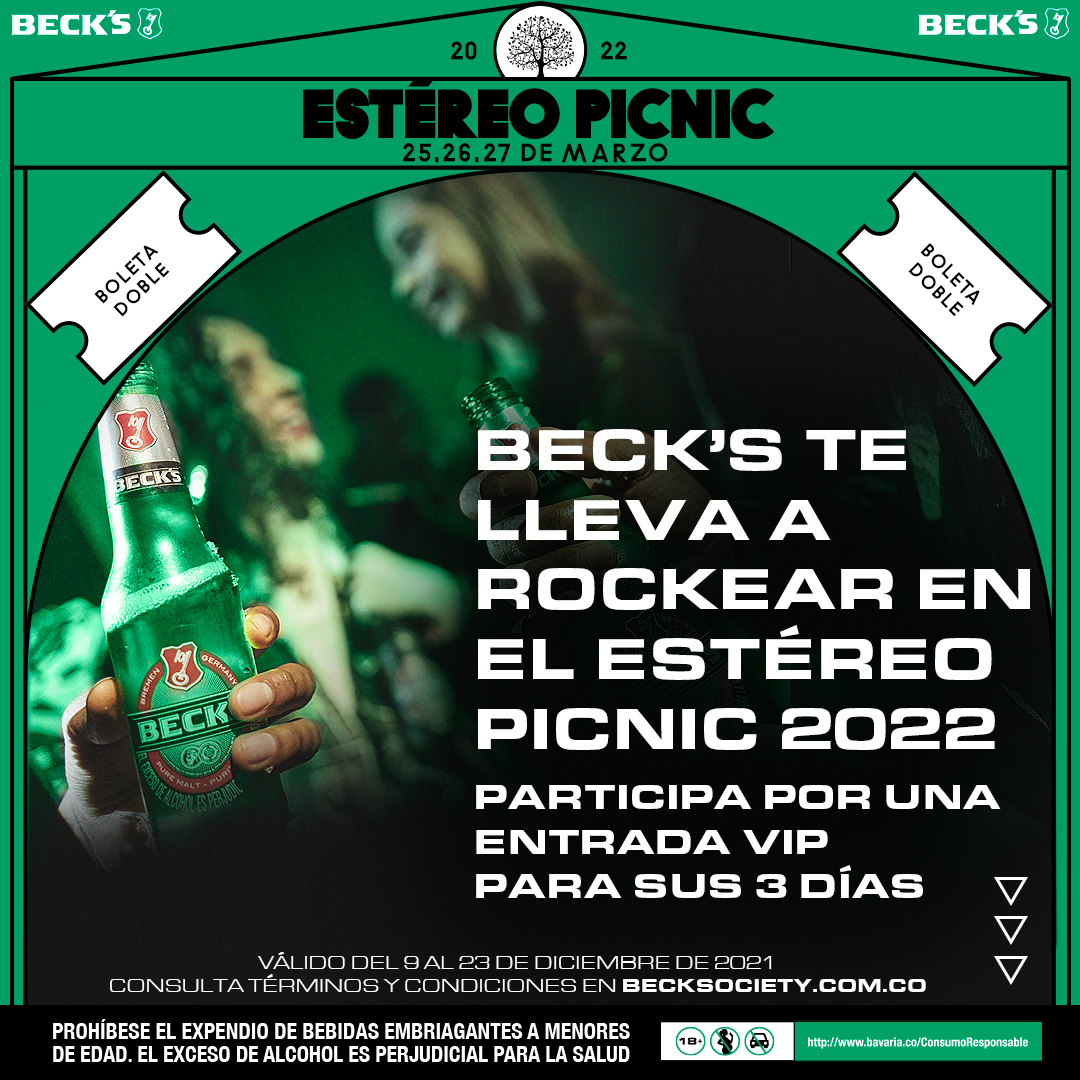 Beck’s regalará una entrada VIP doble para el Festival Estéreo Picnic 2022