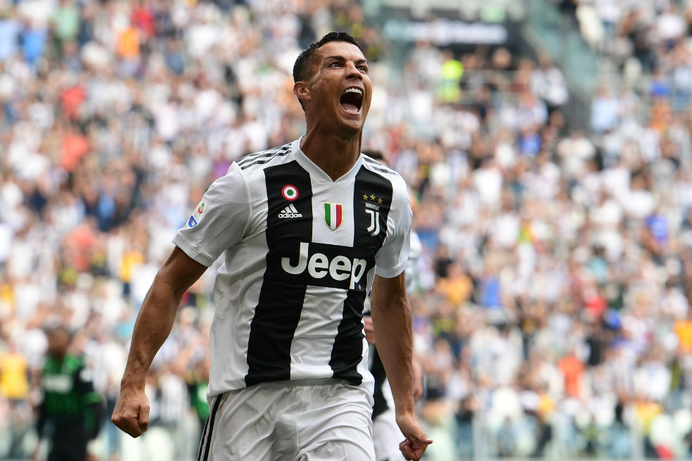 Cristiano Ronaldo marcó sus primeros goles en la Liga de Italia