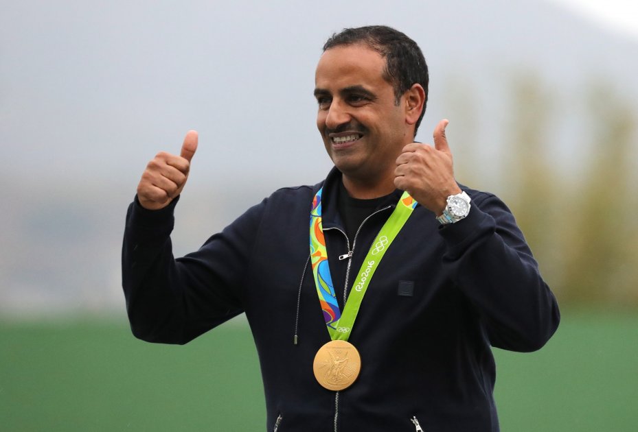 Fehaid Aldeehani, de Kuwait, celebra la conquista de la medalla de oro en los Olímpicos de Río. / EFE