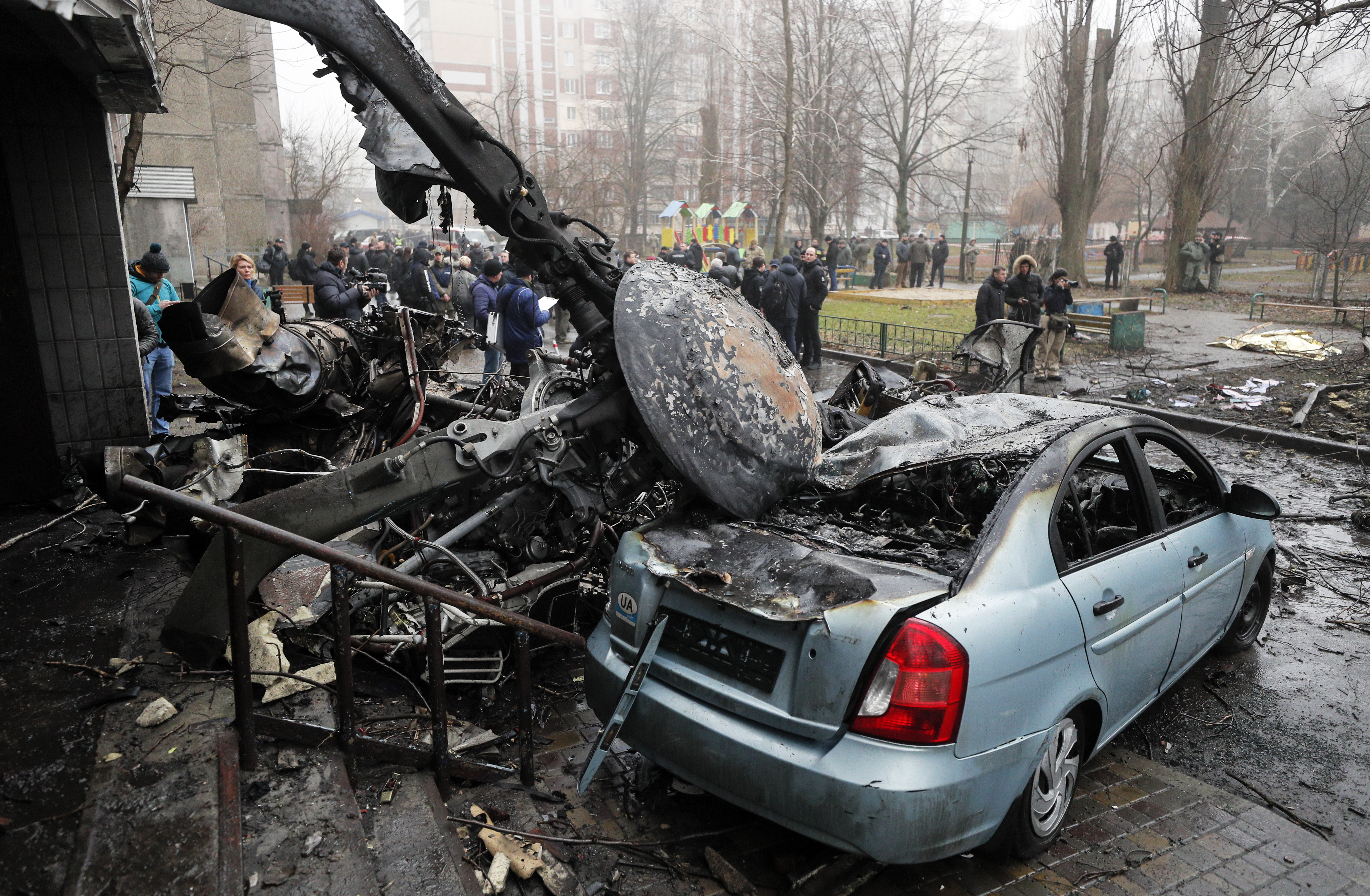 Imágenes del accidente en el que murió el ministro ucraniano Denis Monastyrsky