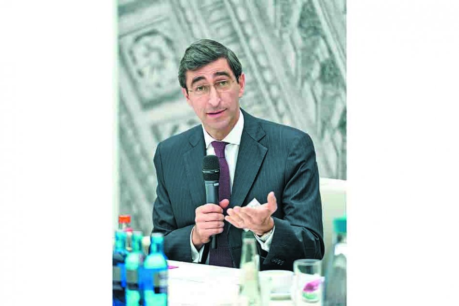 Juan Pablo Córdoba, presidente de la BVC, durante su visita en Fráncfort. / Cortesía