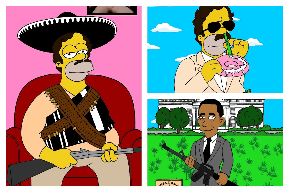 Homero Simpson se transforma en Pablo Escobar