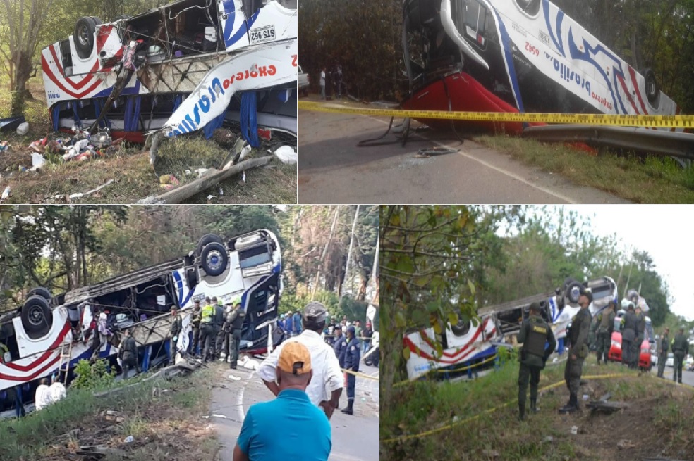 Cinco muertos deja accidente de bus de Expreso Brasilia en Córdoba
