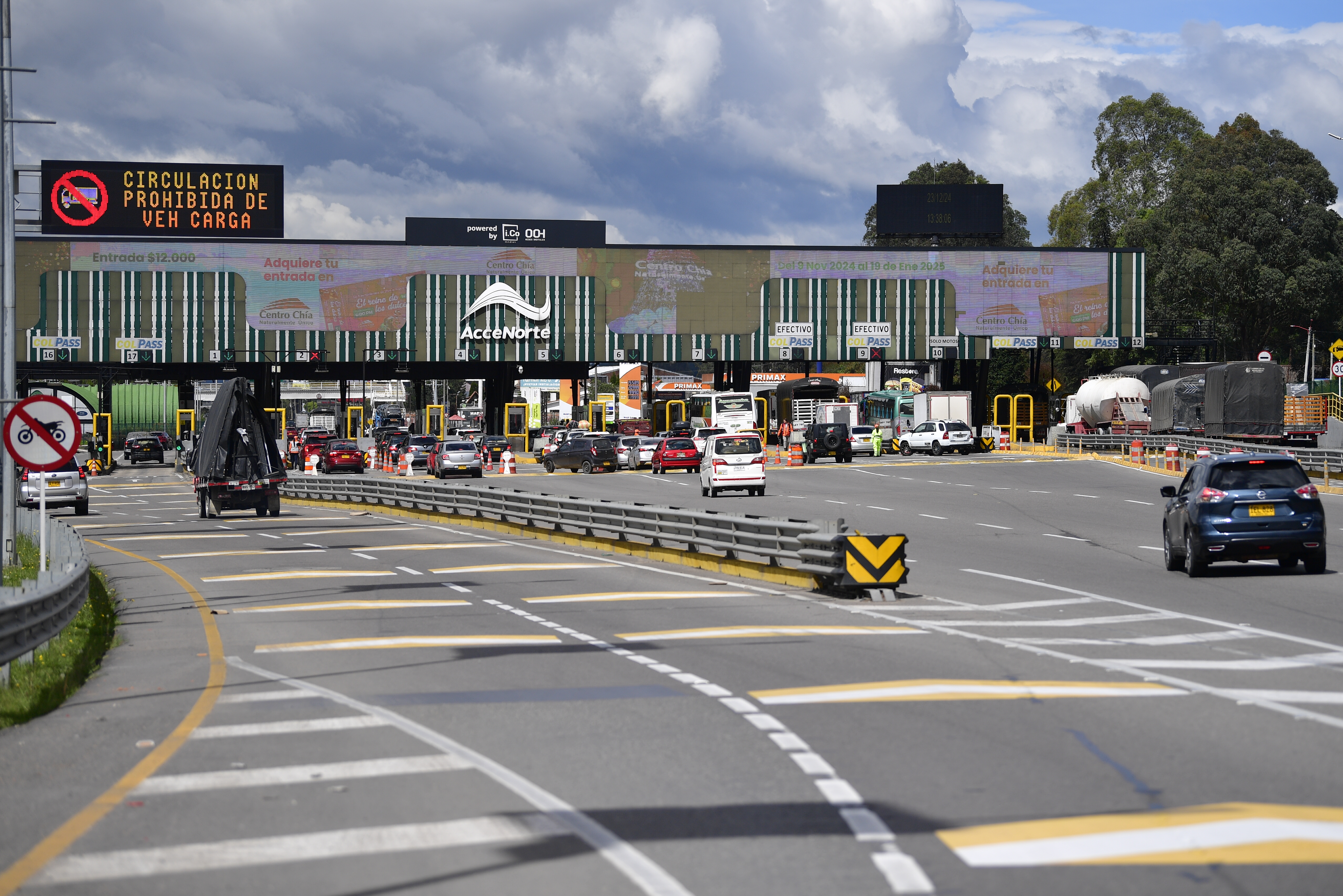 Peajes nacionales suben nuevamente desde este martes