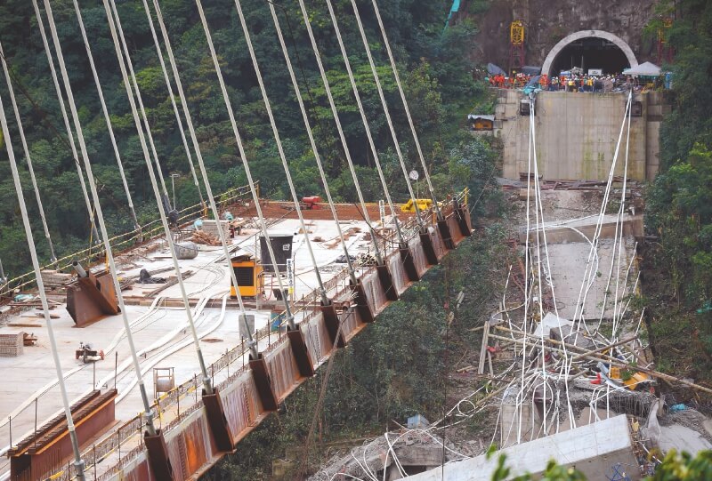 Colapso del viaducto de Chirajara, en enero de 2018./ Gustavo Torrijos - El Espectador