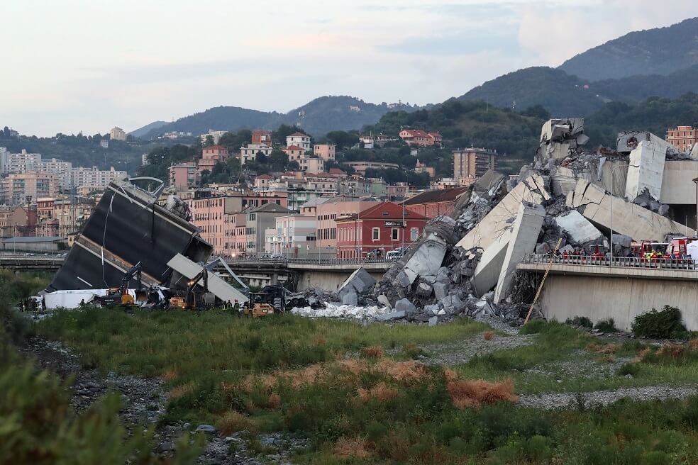 Foto de archivo del 14 de agosto de 2018. Así quedó el puente de Génova tras su derrumbe.  / AFP