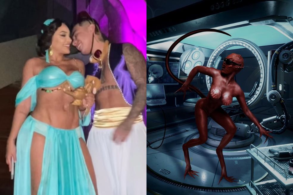Entre ellos destacaron su interpretación de Angelina Jolie, una superheroína, una reptiliana a quien llamó Lachesis, a la princesa Jasmine de la película Aladdín y una especie de ‘extraterrestre’ que ella misma se inventó.