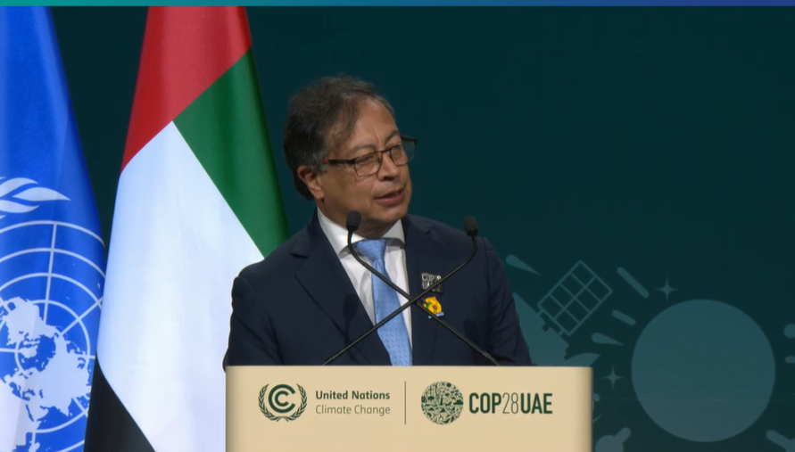 COP28: Petro compara el futuro de la crisis climática con la “barbarie en Palestina”
