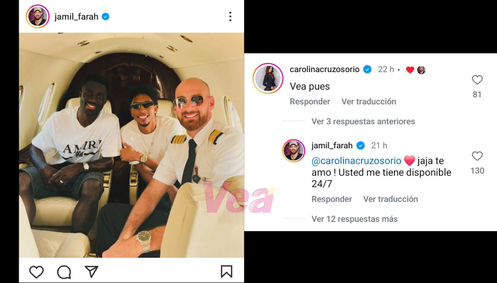 Carolina Cruz le hizo reclamo a su novio Jamil Farah tras mostrarse muy bien acompañado