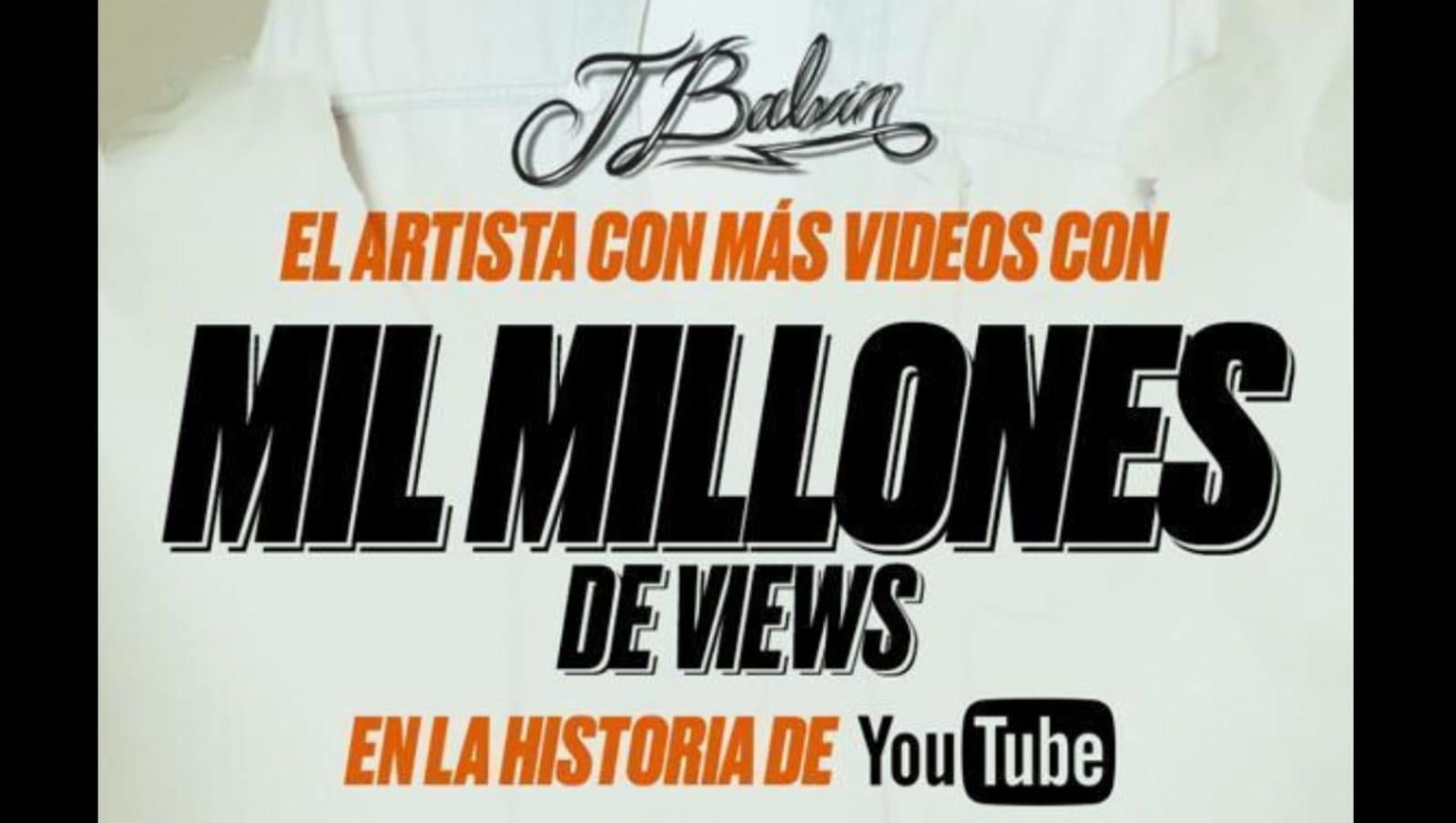 Con esta imagen Youtube reconoció a J Balvin como el artista con más videos con mil millones de vistas en la historia de la plataforma.