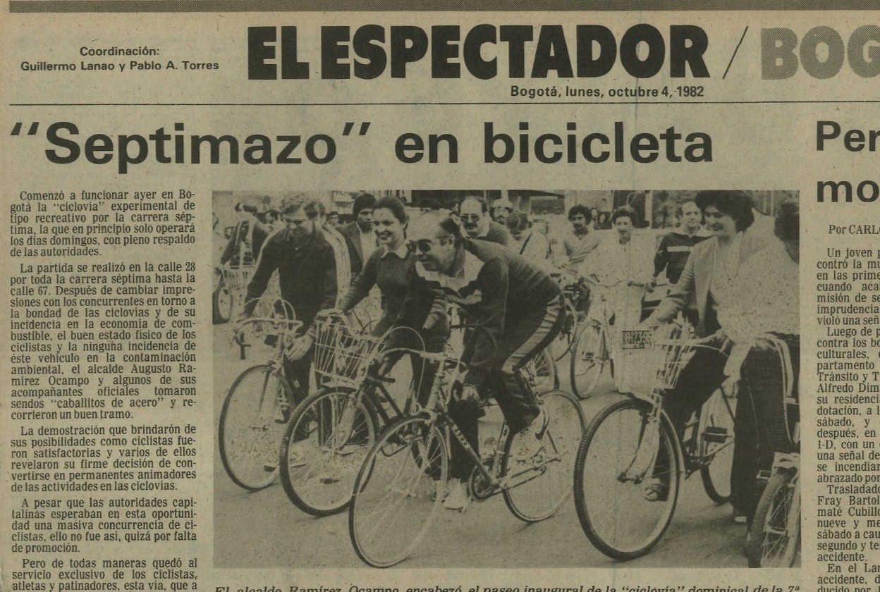 Estos son algunos artículos que han registrado la evolución de la Ciclovía.